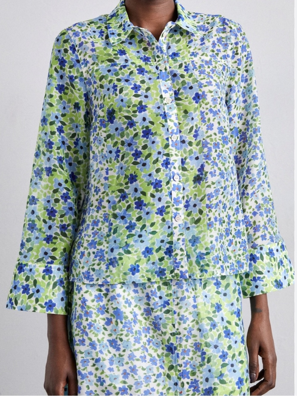 Baum Und Pferdgarten Semi-Sheer Floral Button Down Blouse SZ 34/US XS/2 EUC